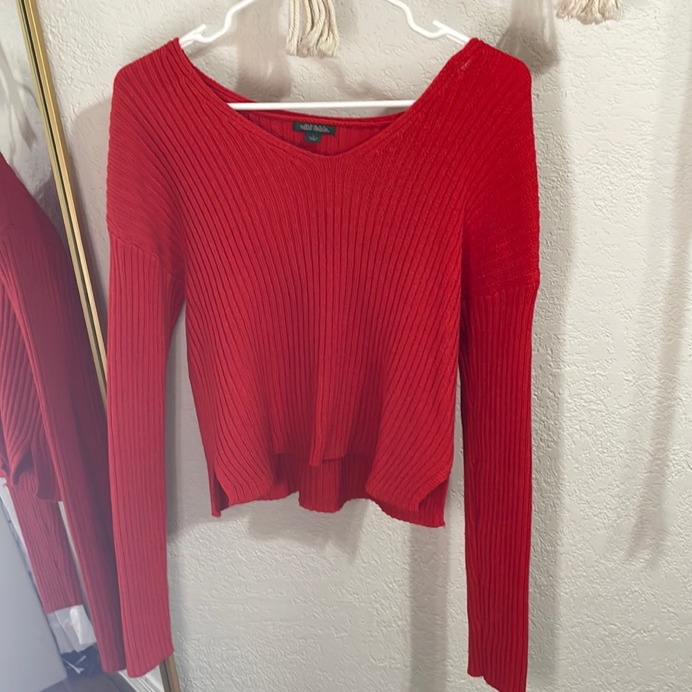 off the shoulder kitted sweater